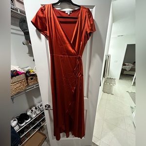 Baltic Born Krystal Satin Wrap Gown